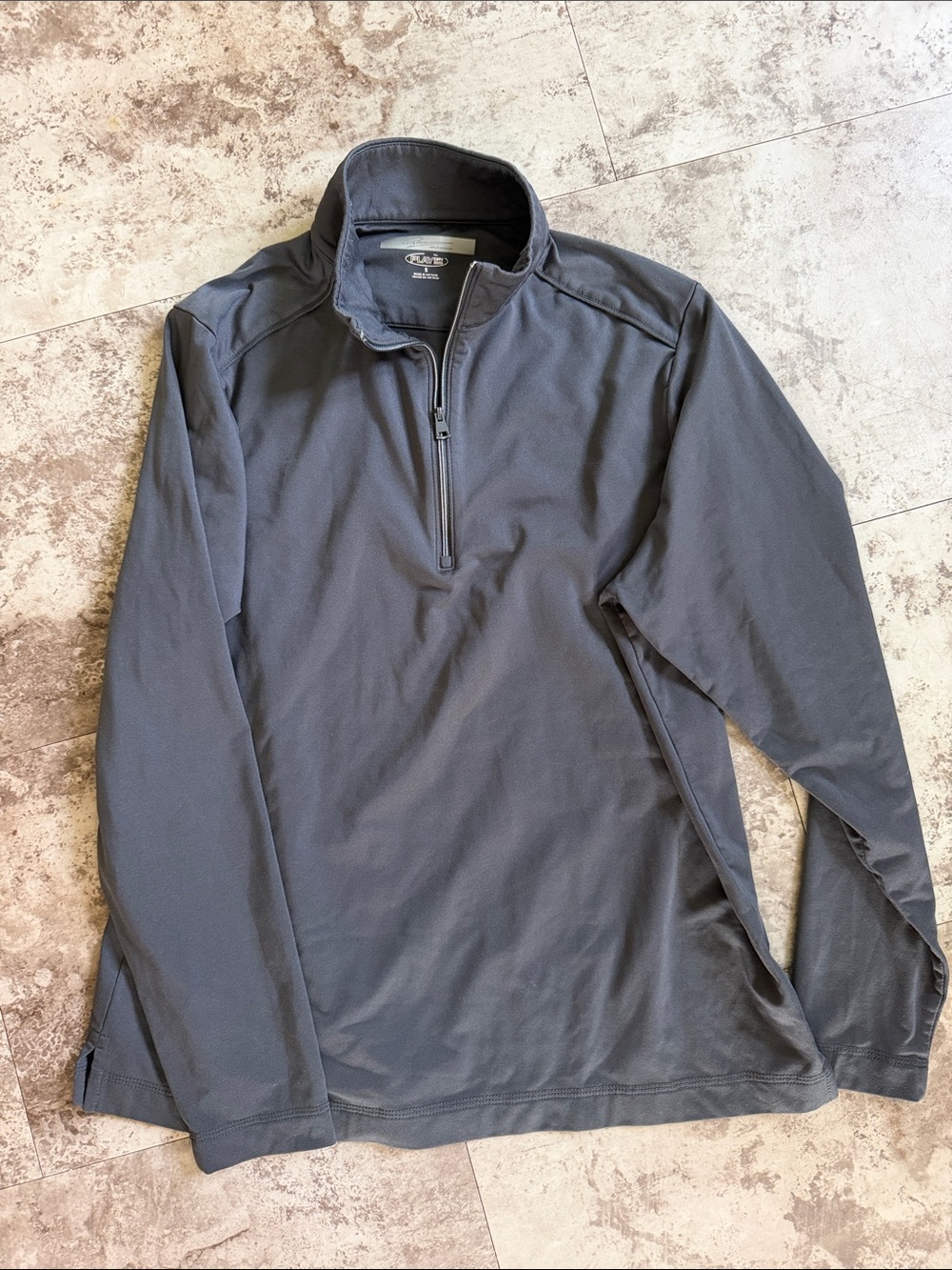 Greg Norman Collection Men's Lightweight Quarter-Zip Shirt Jacket - Charcoal